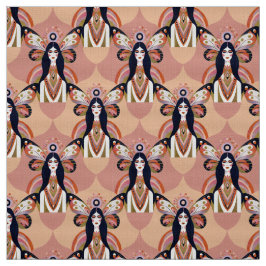 Boho Butterfly Goddess Retro Earth Tones Tyg