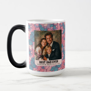 Boho Butterfly Kamouflage Bukett Pappa Foto  Magisk Mugg