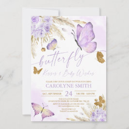 Boho Butterfly Kisses Baby Shower-inbjudan Inbjudningar