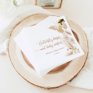 Boho butterfly kysser guld folie babydusch pappersservett