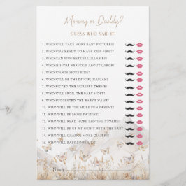 Boho Butterfly Mamma eller Baby Shower Game