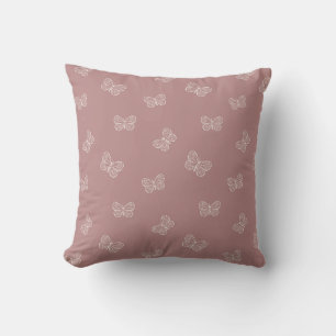 Boho Butterfly Modern Babyflicka Matt Rosa Mauve Kudde