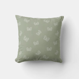 Boho Butterfly Modern Babyflicka Neutral Ljusgrön Kudde