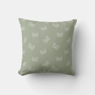 Boho Butterfly Modern Babyflicka Neutral Ljusgrön Kudde