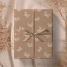 Boho Butterfly Modern Babyflicka Neutral Tan Brun