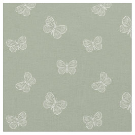 Boho Butterfly Modern Girly Spring Animal Sage Tyg