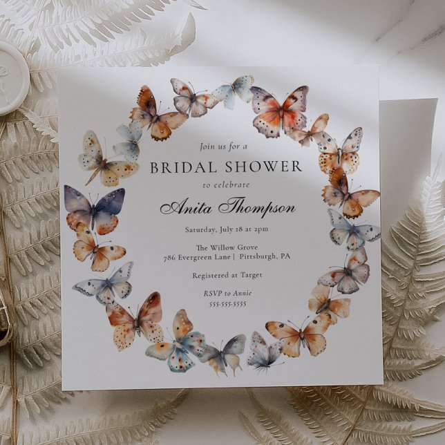 Boho Butterfly Möhippa Inbjudningar (Skapare uppladdad)