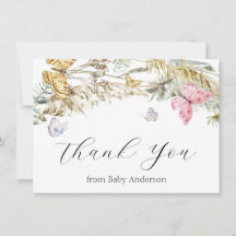 Boho Butterfly Shower Tackkort Card