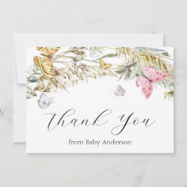 Boho Butterfly Shower Tackkort Card Anteckningskort