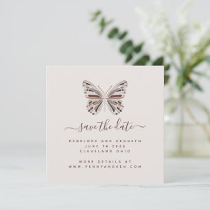 Boho Butterfly   Snyggt Burgundy och Taupe Spara Datumet