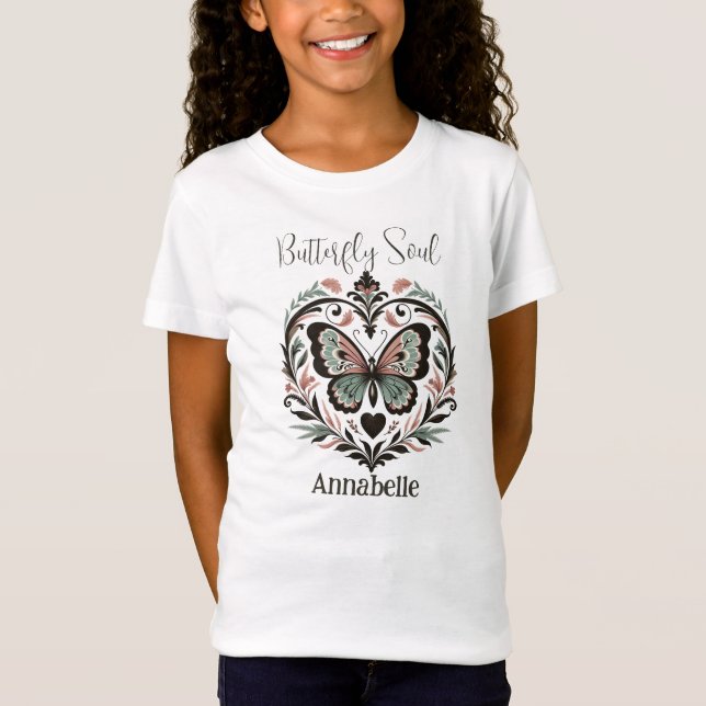 Boho Butterfly Soul White T-Shirt (Framsida)