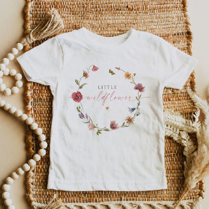 Boho Butterfly Vildblomma Flicka Första Födelsedag T Shirt