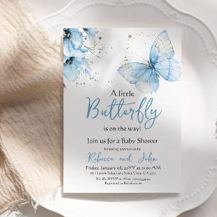 Boho Butterfly Wildflower Blommig Pojke Baby Showe Inbjudningar
