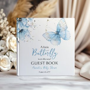Boho Butterfly Wildflower Blommig Pojke Barnkalas Gästböcker