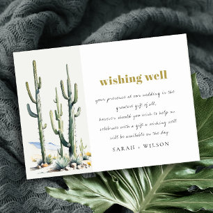 Boho Cacti Desert Ligliggande Bröllop Wishing Wish Tilläggskort