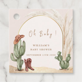 Boho Cactus Arch Desert Cowboy Baby Shower Gåvor Etiketter