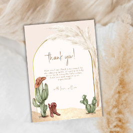 Boho Cactus Arch Desert Cowboys Hej Baby Shower Tack Kort