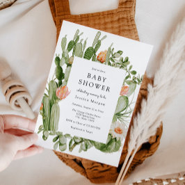 Boho Cactus Baby Shower-inbjudan Inbjudningar
