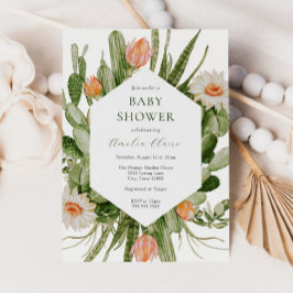 Boho Cactus Baby Shower Inbjudningar