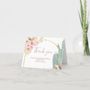 Boho Cactus Blommigt Möhippa - Tack för ditt kort