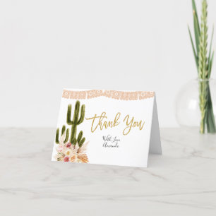 Boho Cactus Blommigt Möhippa - Tack för ditt kort
