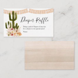 Boho Cactus Diaper Raffle Card Tilläggskort