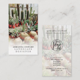 Boho cactus logotyp liggande designer visitkort