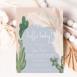 Boho cactus pampas arch boy hej babydusch inbjudningar