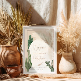 Boho cactus pampas arch Välkommen möhippa Poster