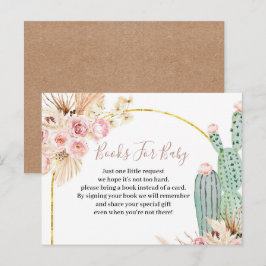 Boho Cactus Rosa Flowers Bokar för baby Inbjudan Vykort