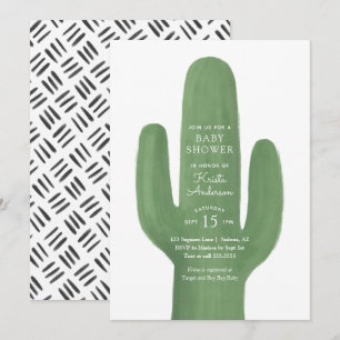 Boho Cactus Southwest Baby Shower Inbjudningar