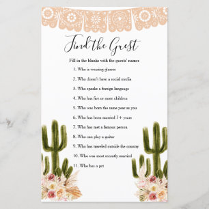 Boho Cactus Taco 'bout Love Hitta gäst spelet