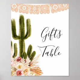 Boho Cactus Taco om Kärlek Gift Bord Poster