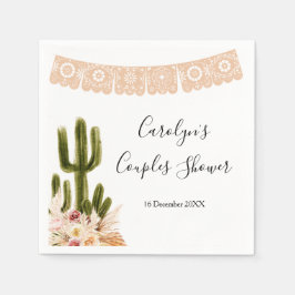 Boho Cactus Taco om Kärlek Par dusch Napkin Pappersservett