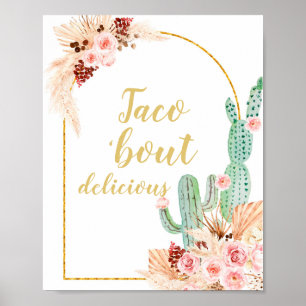 Boho Cactus Taco om utsökt Poster