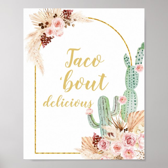 Boho Cactus Taco om utsökt Poster (Framsidan)