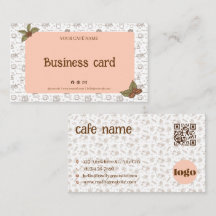 Boho Café Business Card QR-kod Logotyp