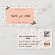 Boho Café Tackkort QR-kod