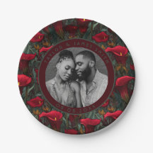 Boho Calle Lilies Tallrikar för Backyard Bröllop