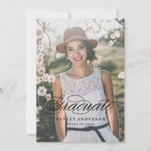 BOHO CALLIGRAHY STUDENTEN INBJUDANDE baby rosa Inbjudningar