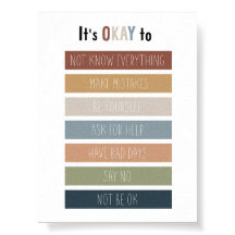 Boho calming-hörnet det är okej att poster