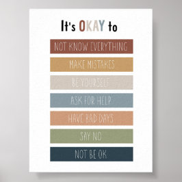 Boho calming-hörnet det är okej att poster