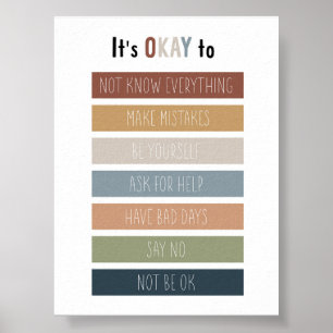 Boho calming-hörnet det är okej att poster
