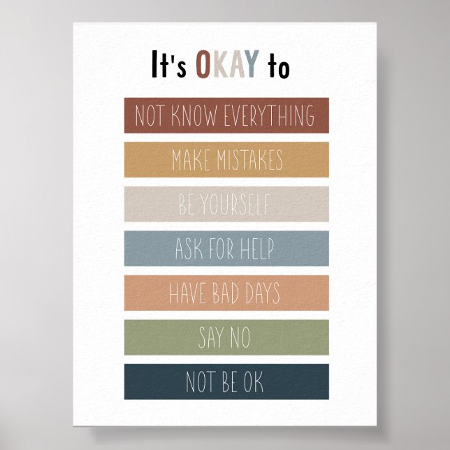 Boho calming-hörnet det är okej att poster (Framsidan)