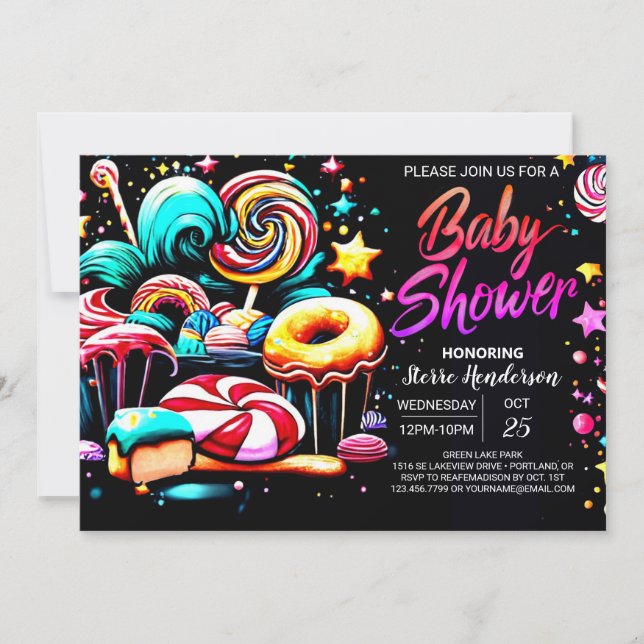 Boho Candy Dreams Editable Baby Shower Inbjudningar (Framsida)