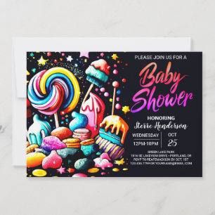 Boho Candyland Baby Shower Inbjudningar