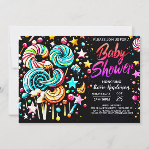 Boho Candyland Serenity Baby Shower Inbjudningar