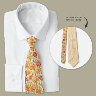 Boho Carnation Bröllop Neck Tie Slips