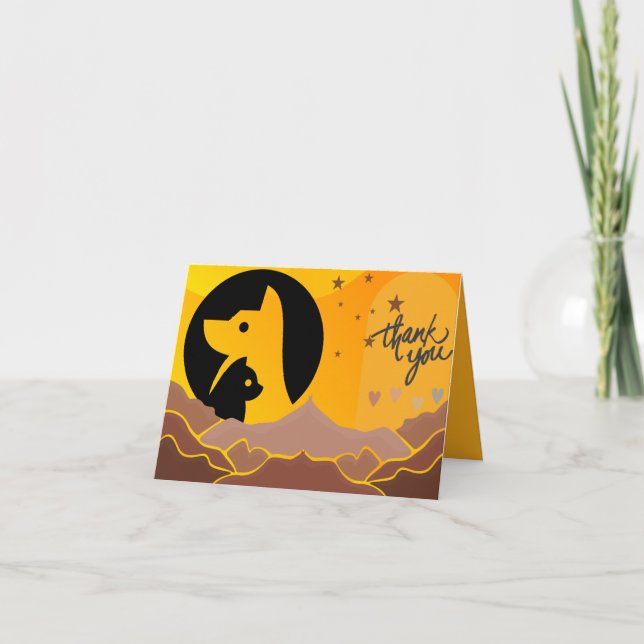 Boho Cat Hund Pet Caregiver - tackkort (Framsida)