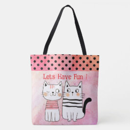 Boho Cat Lovers, låt oss ha Roligt! Tote Tygkasse